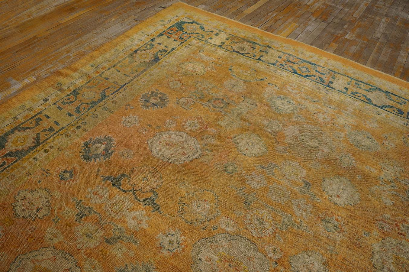 Late 19th Century 19th Century Turkish Angora Oushak Carpet ( 9'9