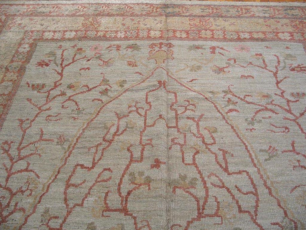 Wool 19th Century Oushak Ghiordes Carpet ( 8'6