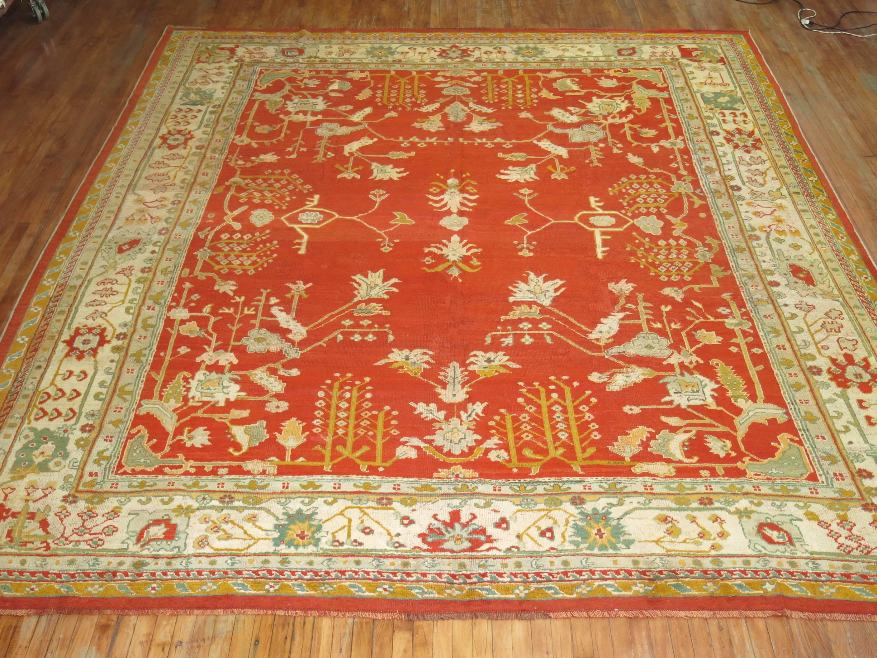 Turkish Antique Oushak Rug For Sale