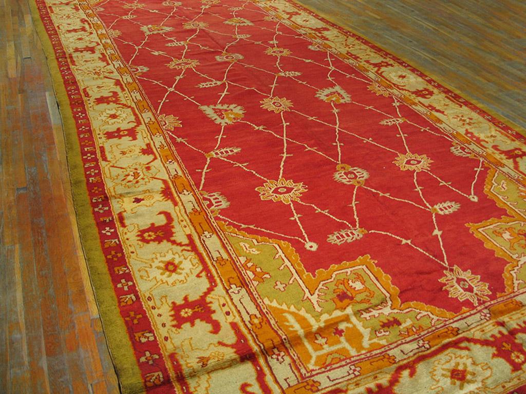 Wool Early 20th Century Turkish Oushak Carpet  ( 9' x 21'5