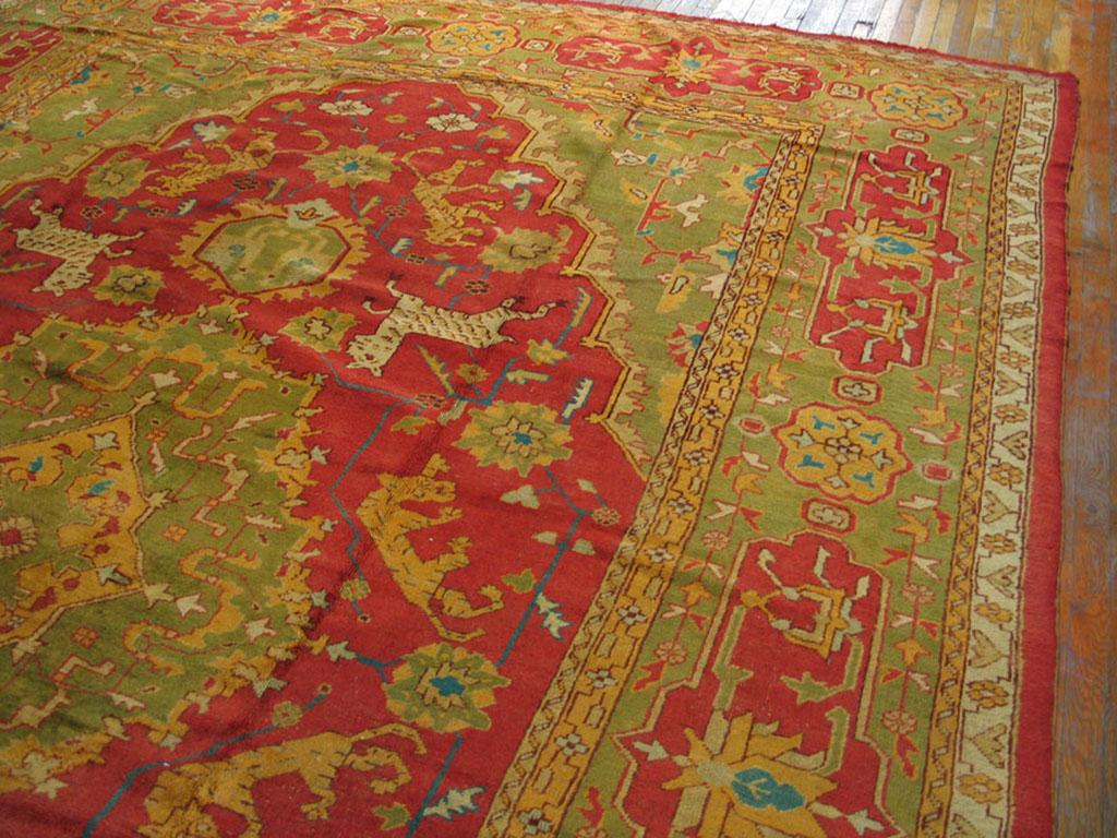 Late 19th Century Turkish Oushak Carpet ( 11'8