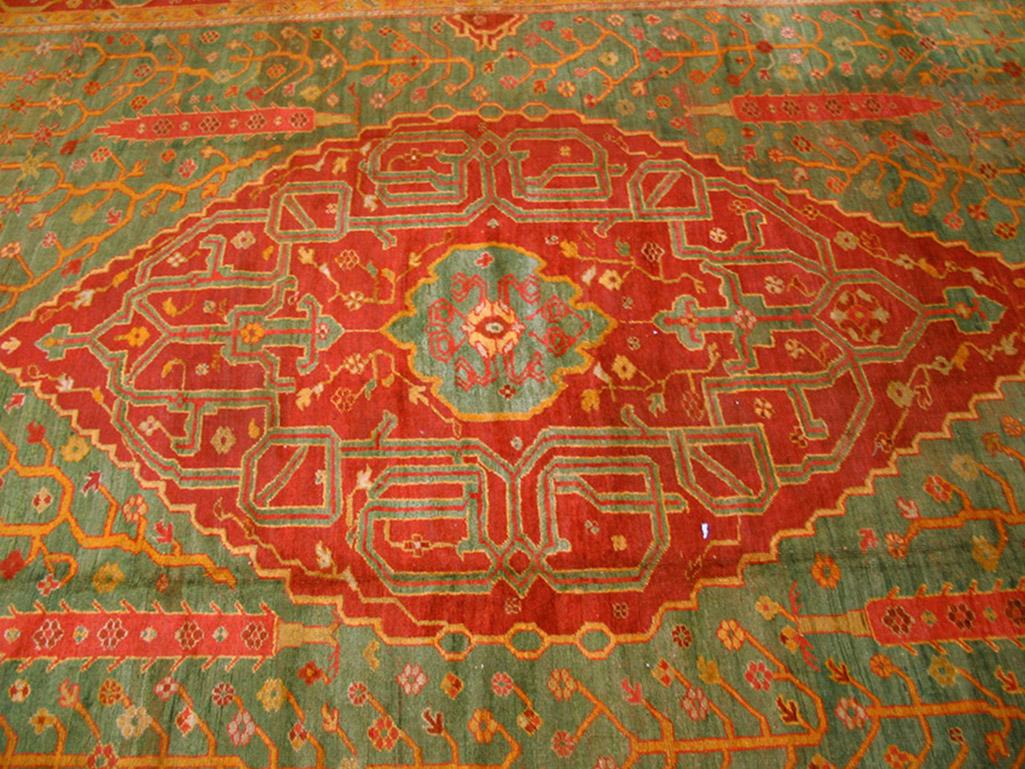 Türkischer Oushak-Teppich des 19. Jahrhunderts ( 12'4