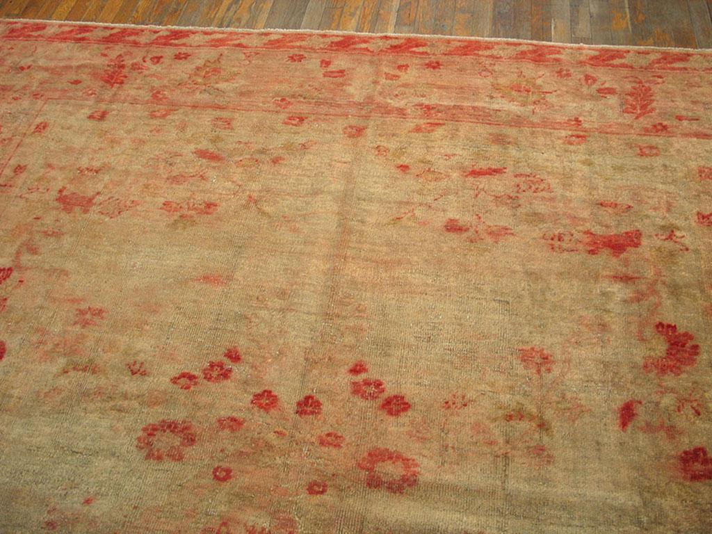 Late 19th Century Antique Oushak Rug For Sale