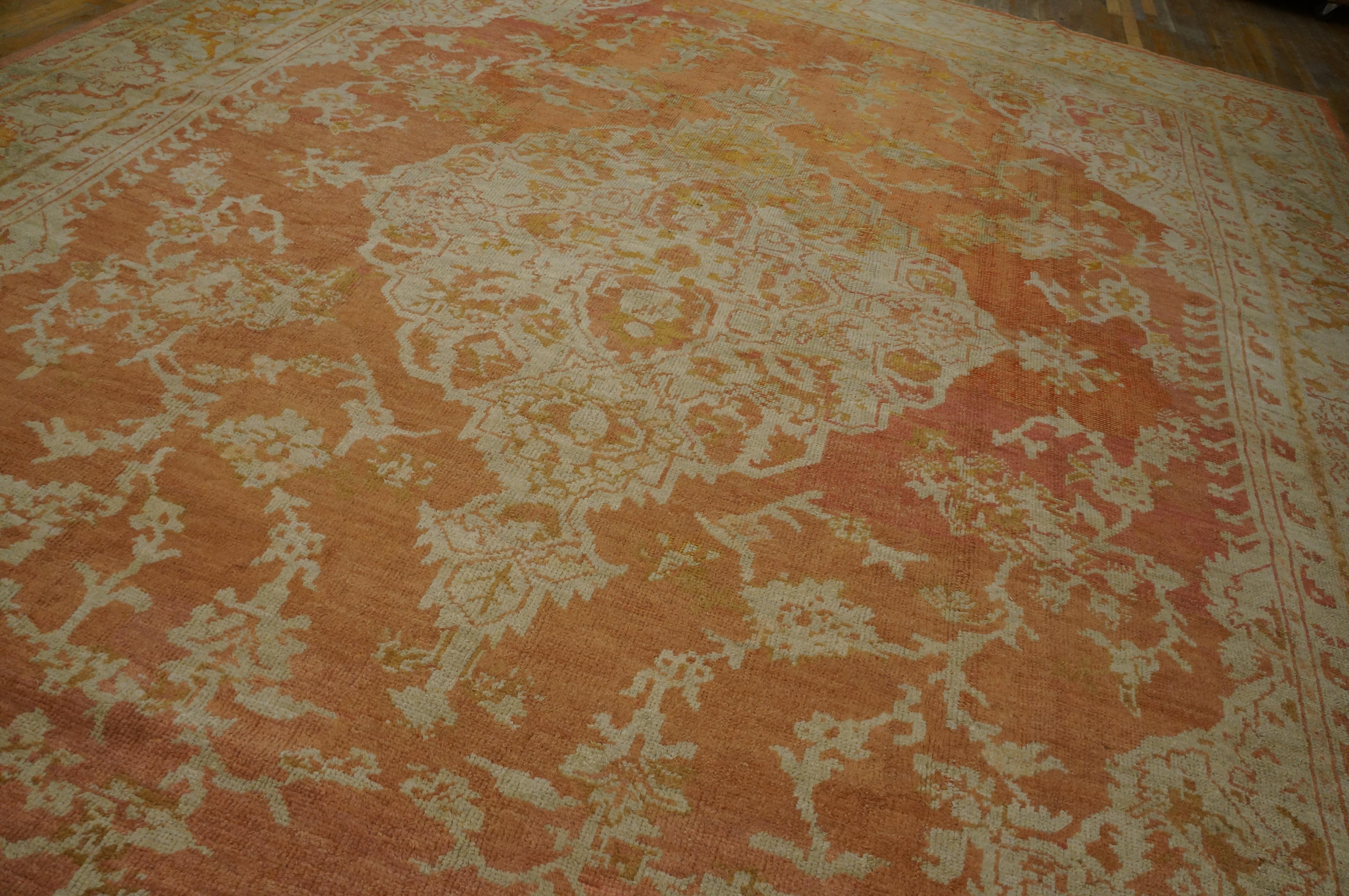 Early 20th Century Turkish Oushak Carpet ( 11'9