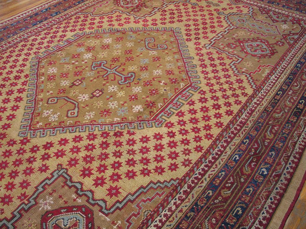 Early 19th Century Turkish Smyrna Oushak Carpet ( 10'8
