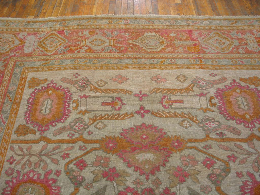 19th Century Turkish Oushak Carpet ( 10'6
