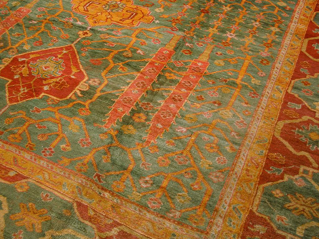 19th Century Turkish Oushak Carpet ( 12'4