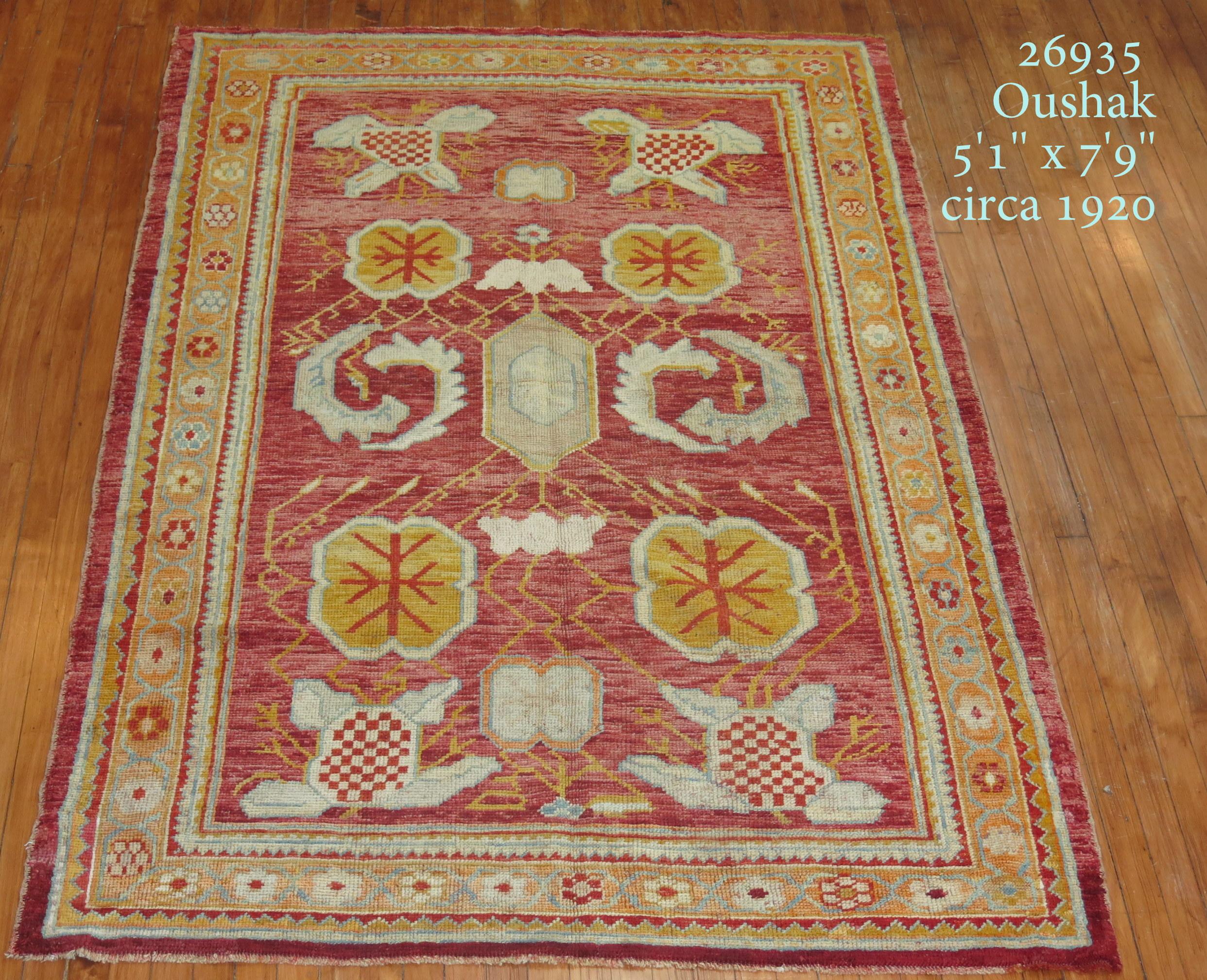 Early 20th Century Antique Oushak Rug