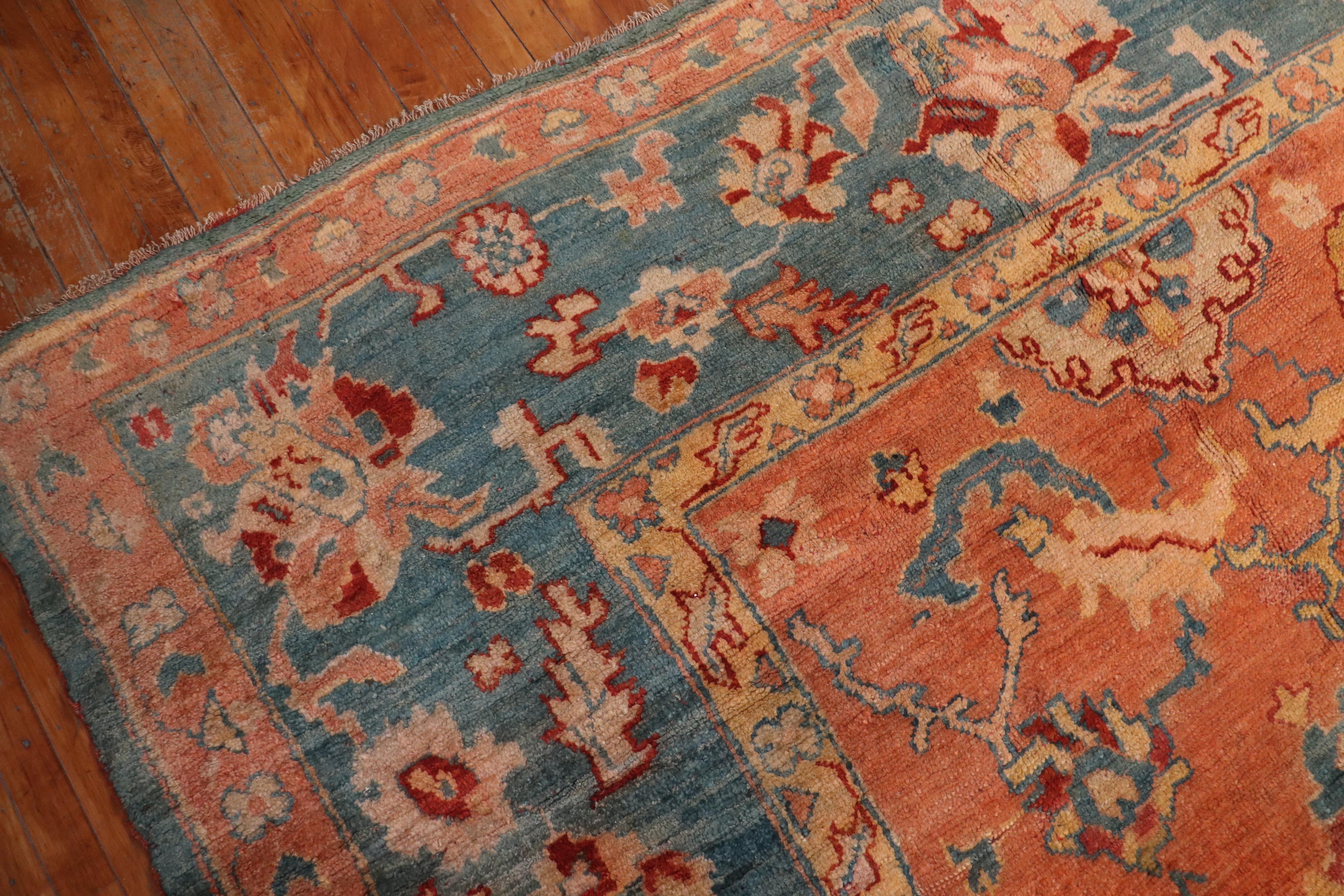20th Century Antique Oushak Rug For Sale
