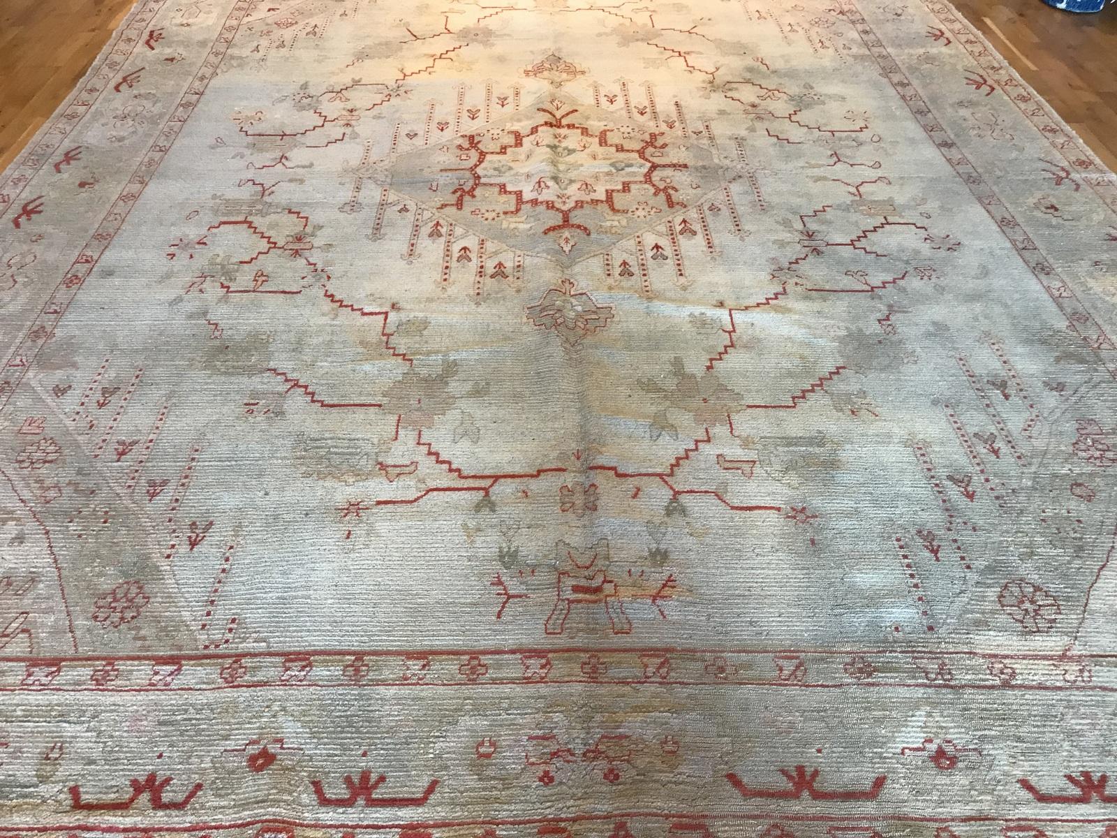 Turkish Antique Oushak Rug For Sale