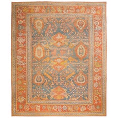 Antique Turksih Oushak Carpet From 1880s ( 11'10" x 14'2" - 360 x 431 cm )