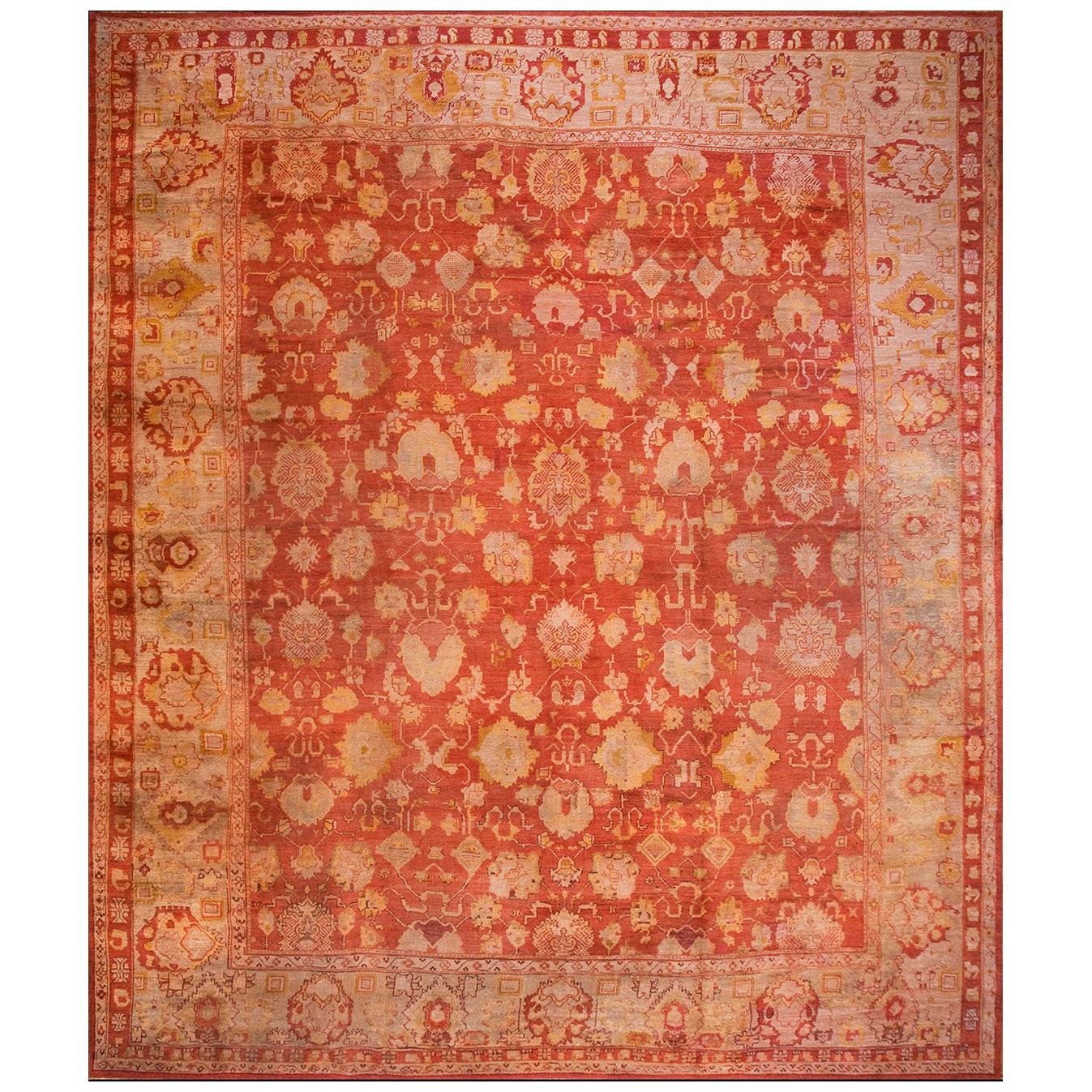 19th Century Turkish Oushak Carpet ( 14'10" x 17'6" - 452 x 533 )