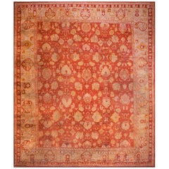 Antique 19th Century Turkish Oushak Carpet ( 14'10" x 17'6" - 452 x 533 )