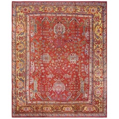Antique 19th Century Turkish Oushak Carpet ( 9' x 11' - 275 x 335 ) 