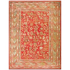 Antique 19th Century Turkish Ghiordes Oushak Carpet ( 9' x 11'8" - 275 x 355 )