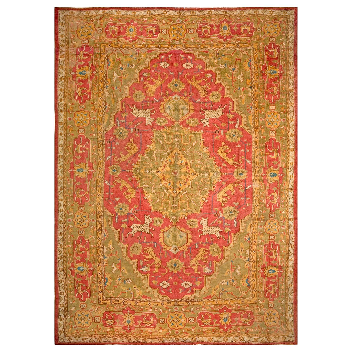 Late 19th Century Turkish Oushak Carpet ( 11'8" x 16'3" - 356 x 495 ) For Sale