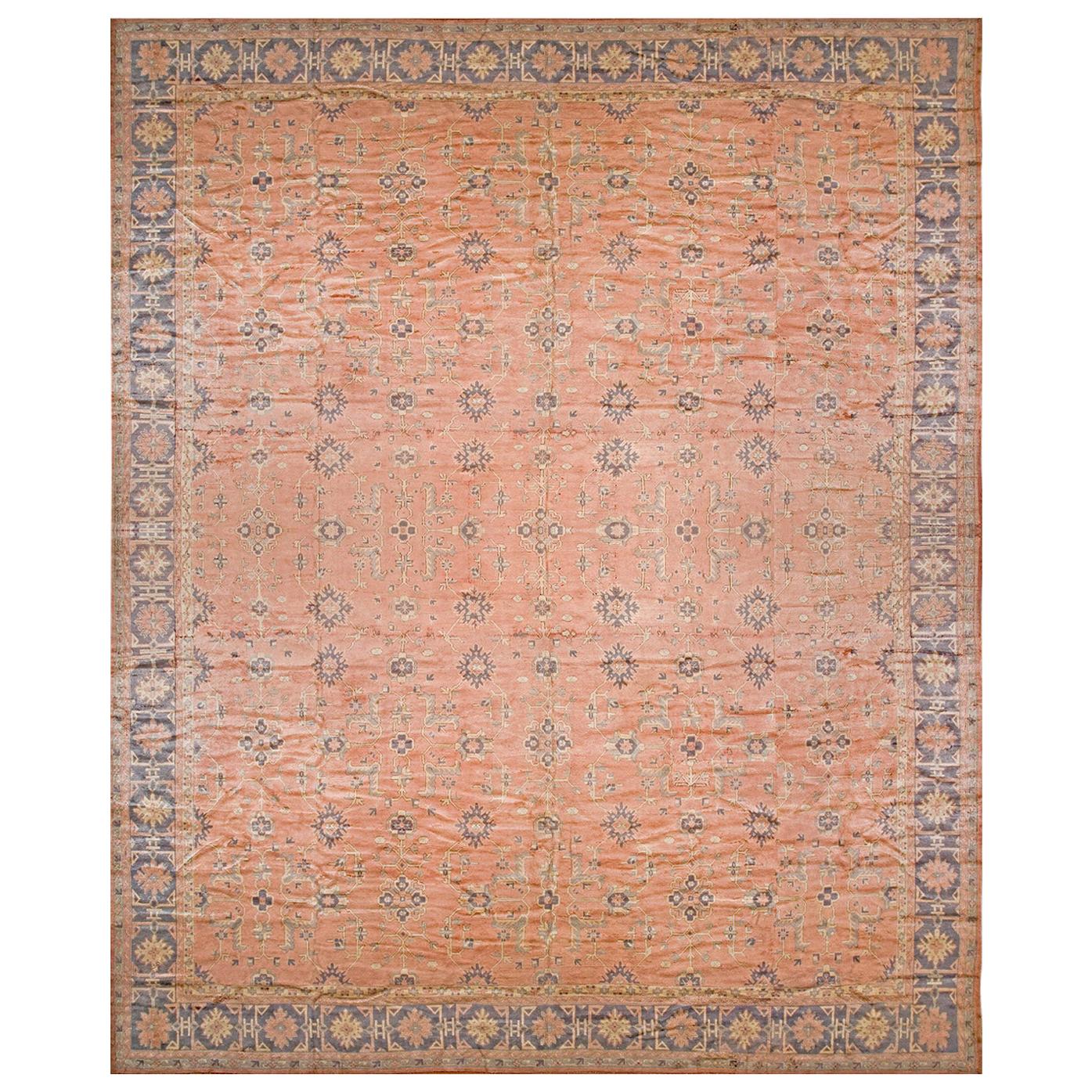 Early 20th Century Turkish Oushak Rug ( 20' x 22'6" - 610 x 685 ) For Sale