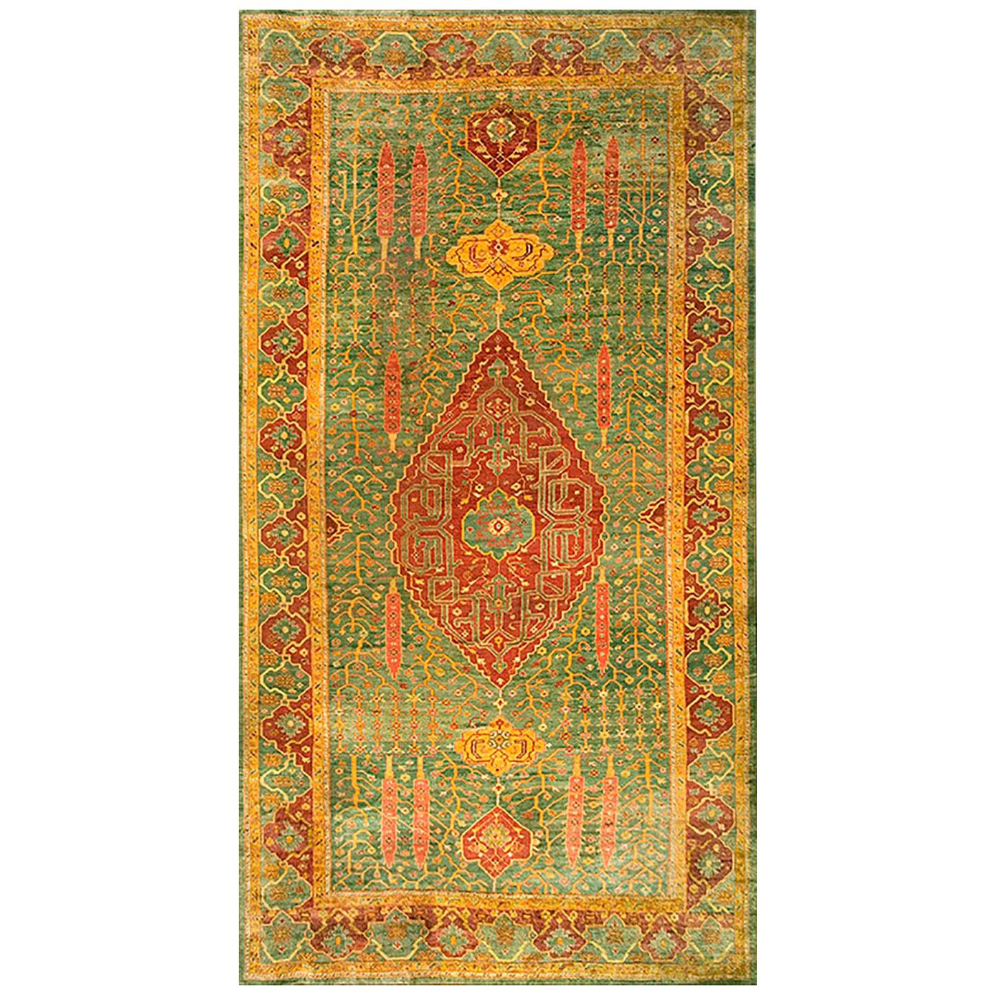 Tapis turc Oushak du 19ème siècle ( 12'4" x 23'7" - 375 x 718 ) en vente