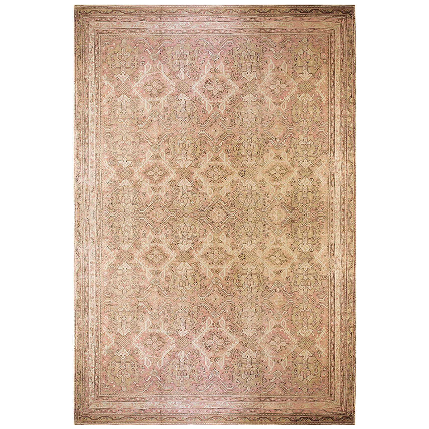 19th Century " Smyrna " Oushak Carpet ( 15'6'" x 23'6" - 472 x 716 ) For Sale