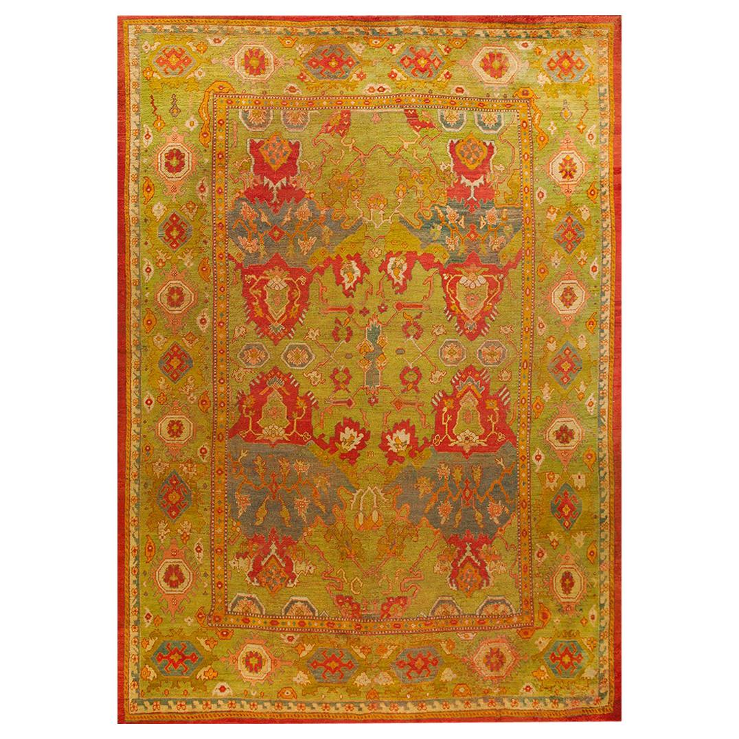19th Century Turkish Oushak Carpet ( 10'8" x 14'6" - 325 x 442 ) For Sale