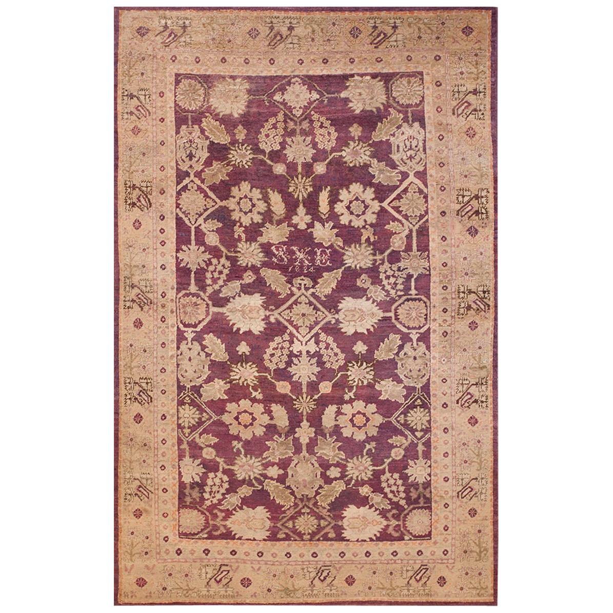 19th Century Turkish Oushak Ghiordes Carpet ( 6' x 9'5" - 183 x 267 ) For Sale