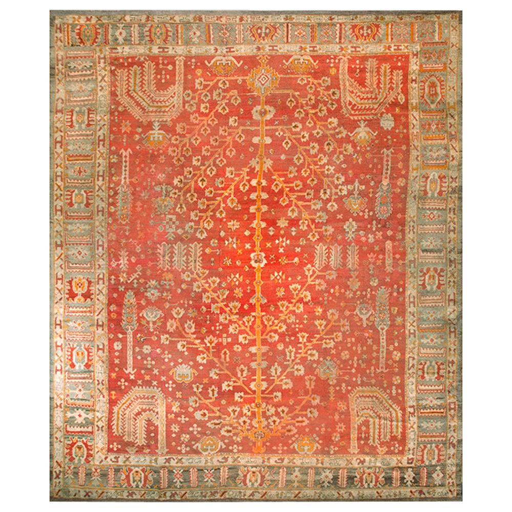 Türkischer Oushak-Teppich des 19. Jahrhunderts ( 13'10" x 17' - 422 x 518)