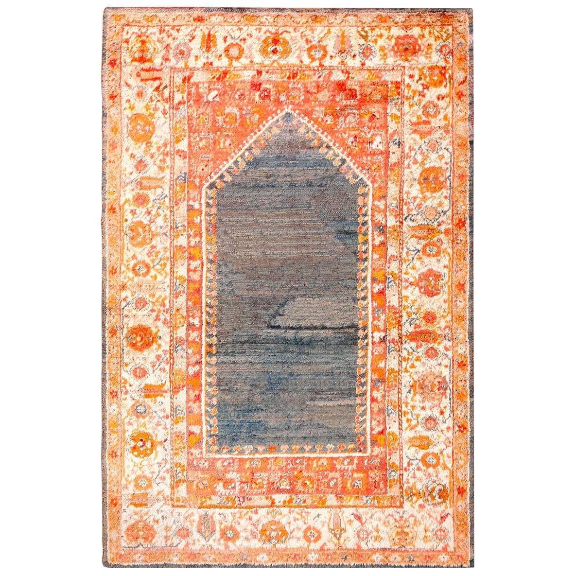 19th Century Turkish Angora Oushak Prayer Carpet ( 4' x 6' - 122 x 183 )