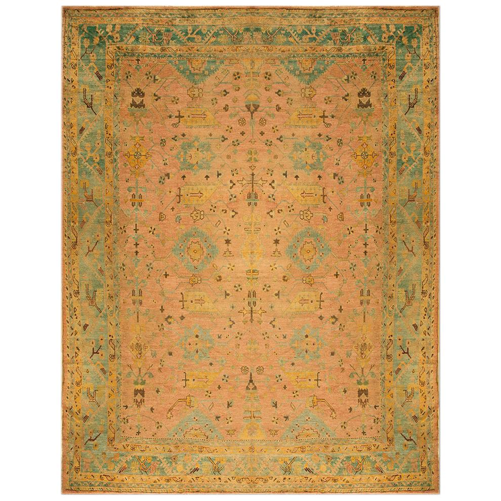 Early 20th Century Turkish Oushak Carpet ( 14'2" x 18'4" - 432 x 560 )