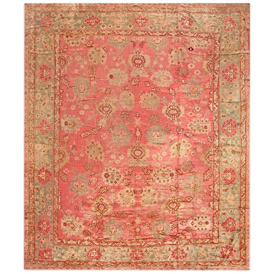 Early 20th Century Turkish Oushak Carpet ( 13'10" x 16'8" - 422 x 508 ) For Sale