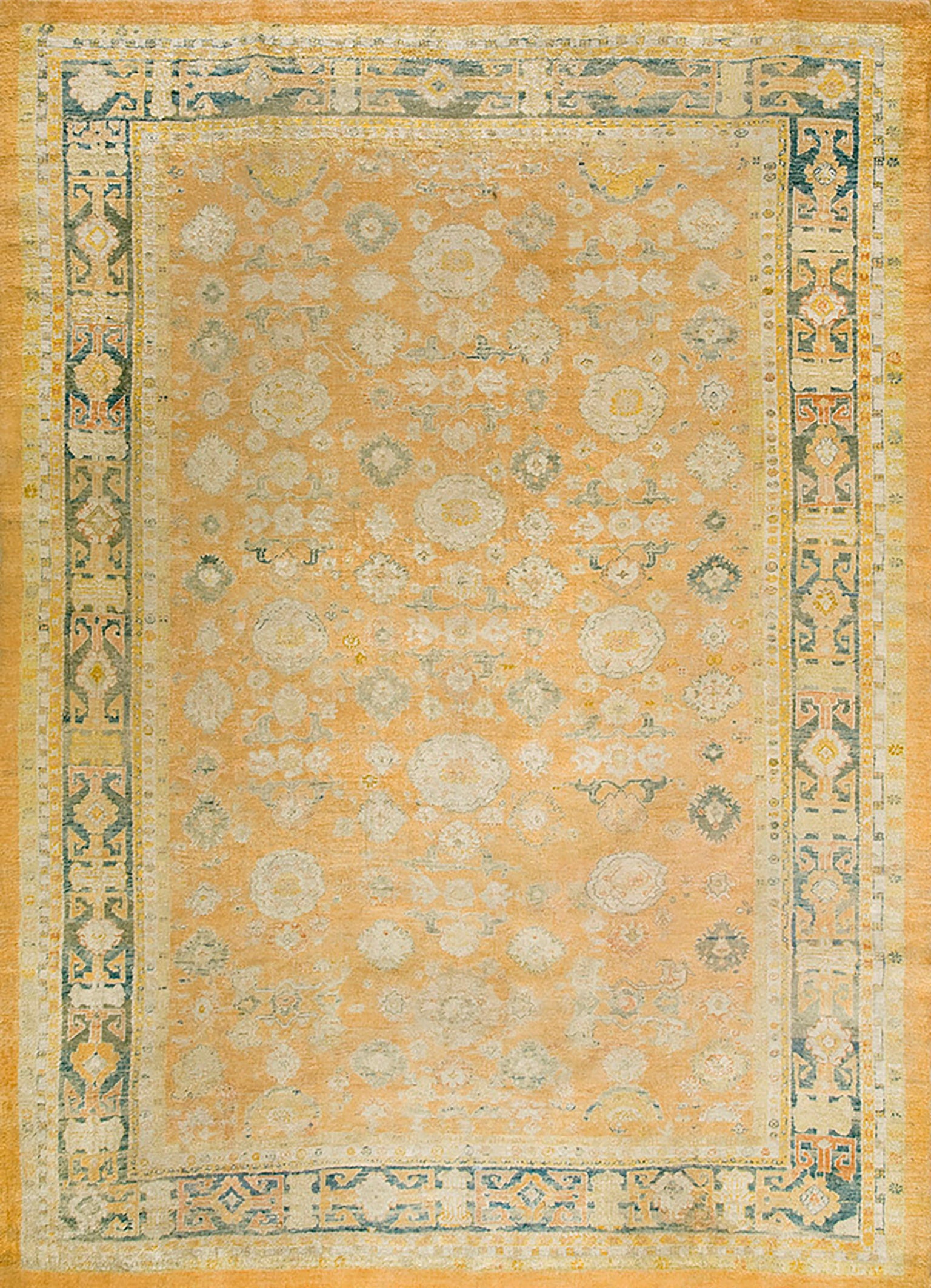 19th Century Turkish Angora Oushak Carpet ( 9'9" x 13'3" - 297 x 403 ) For Sale