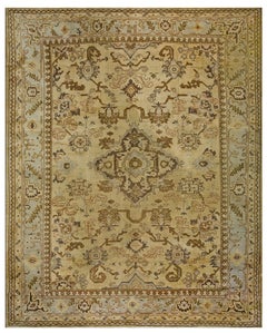 Antique Early 20th Century Turkish Oushak Carpet ( 9'3" x 11'10" - 282 x 360 )