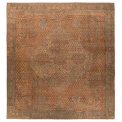 Antique Oushak Rug, Grand Lozenge Medallion on Terracotta Field - Rug 
Kilim