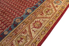 Tappeto antico Oushak color cremisi e blu con grande medaglione - Rug & Kilim