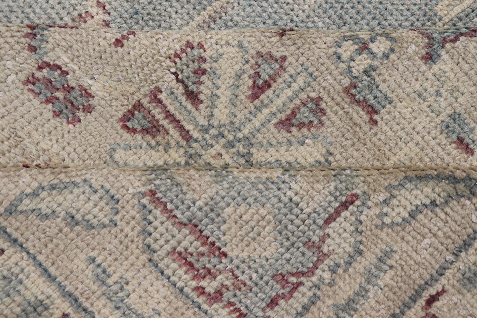 Antiker Oushak-Teppich in Hellgrau-Blau von Keivan Woven Arts 10'9 x 14'2 im Angebot 9