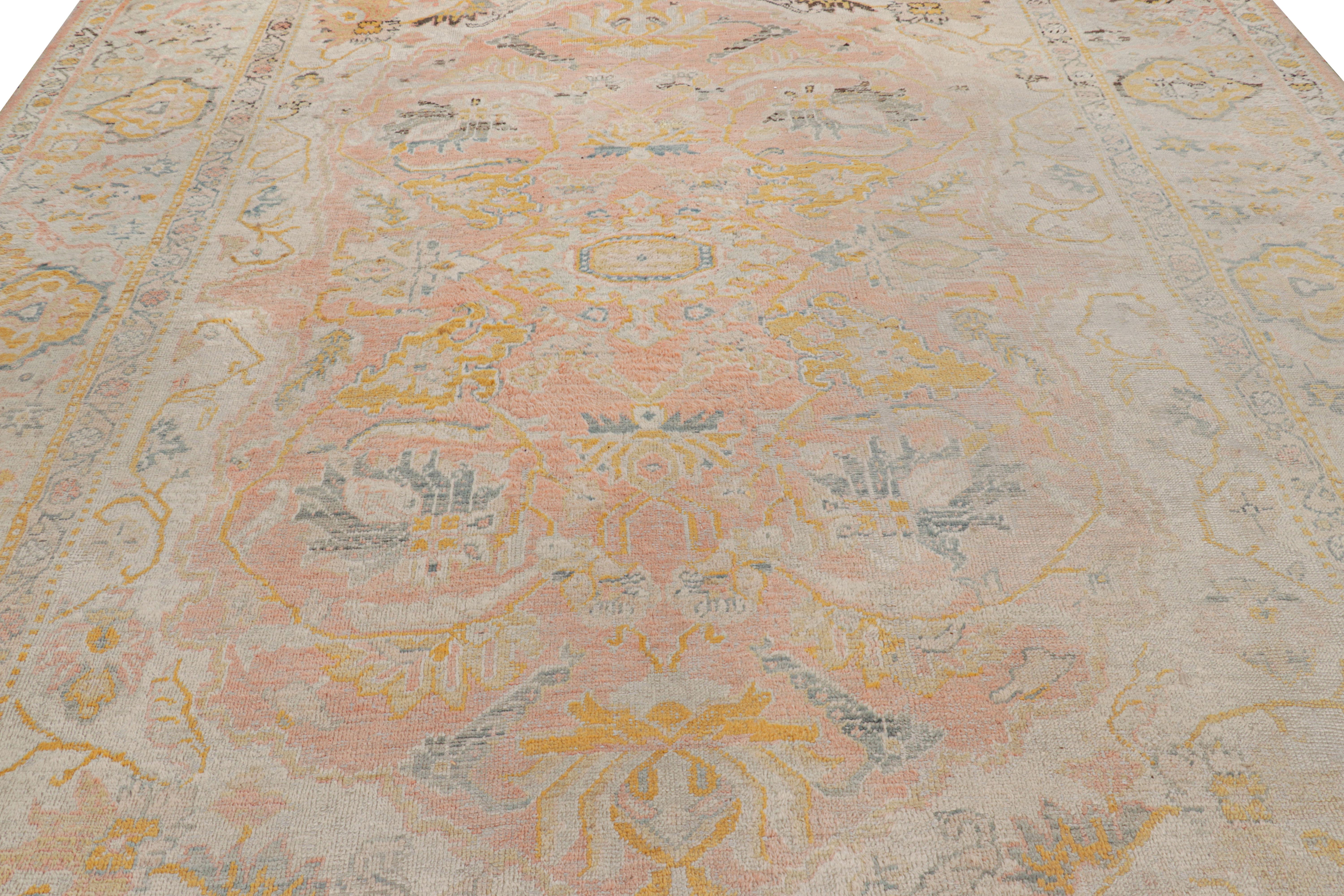 Made with hand-knotted wool and originating from Turkey circa 1880-1890, this 11x14 antique Oushak rug is one of our most exciting and rare new classic curations.

On the Design: 

Admirers of the craft will appreciate Oushaks for their delicious