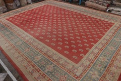 Antique Oushak Rug in Red with Paisley Patterns, from Rug & Kilim