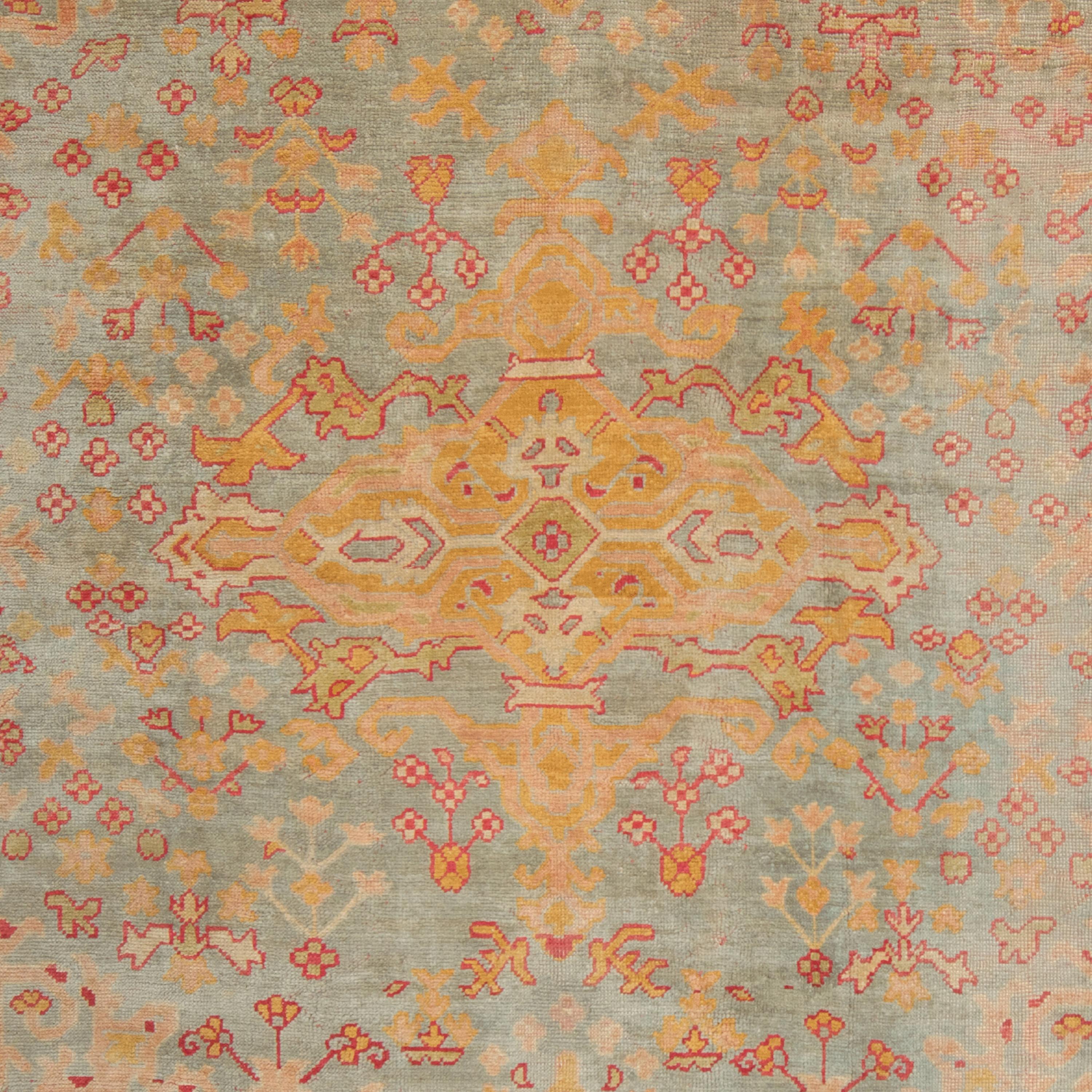 Antiker Oushak-Teppich – türkischer Oushak-Teppich des späten 19. Jahrhunderts, antiker Teppich (Türkisch) im Angebot