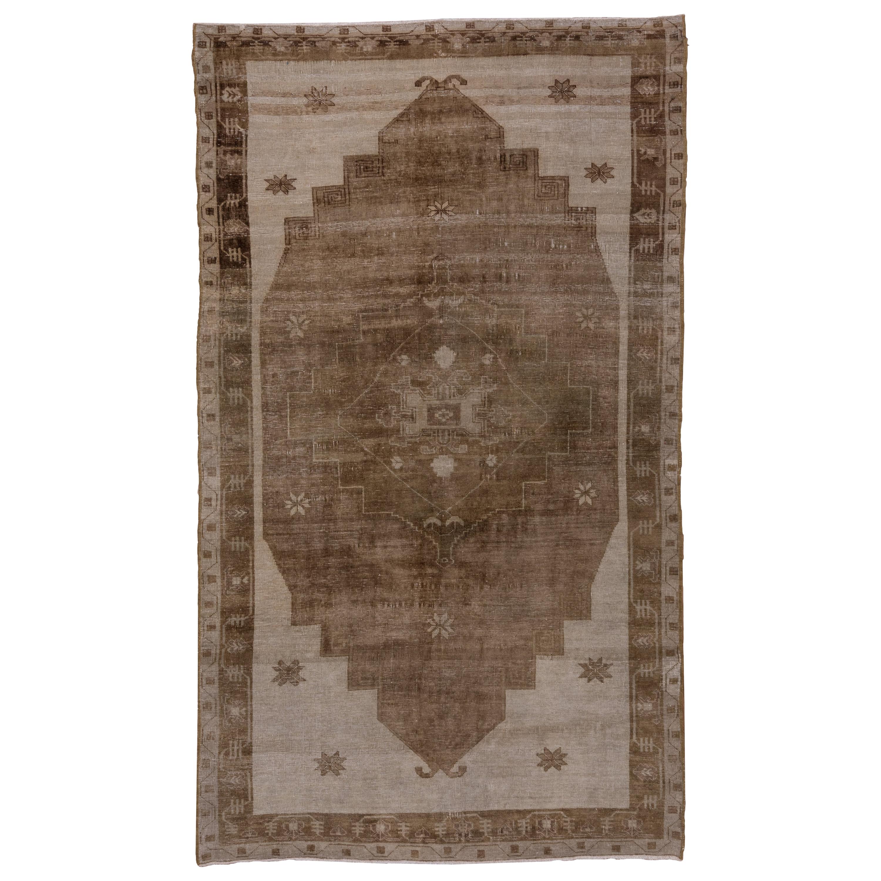 Antiker Oushak-Teppich, neutrale Palette, ca. 1920er Jahre