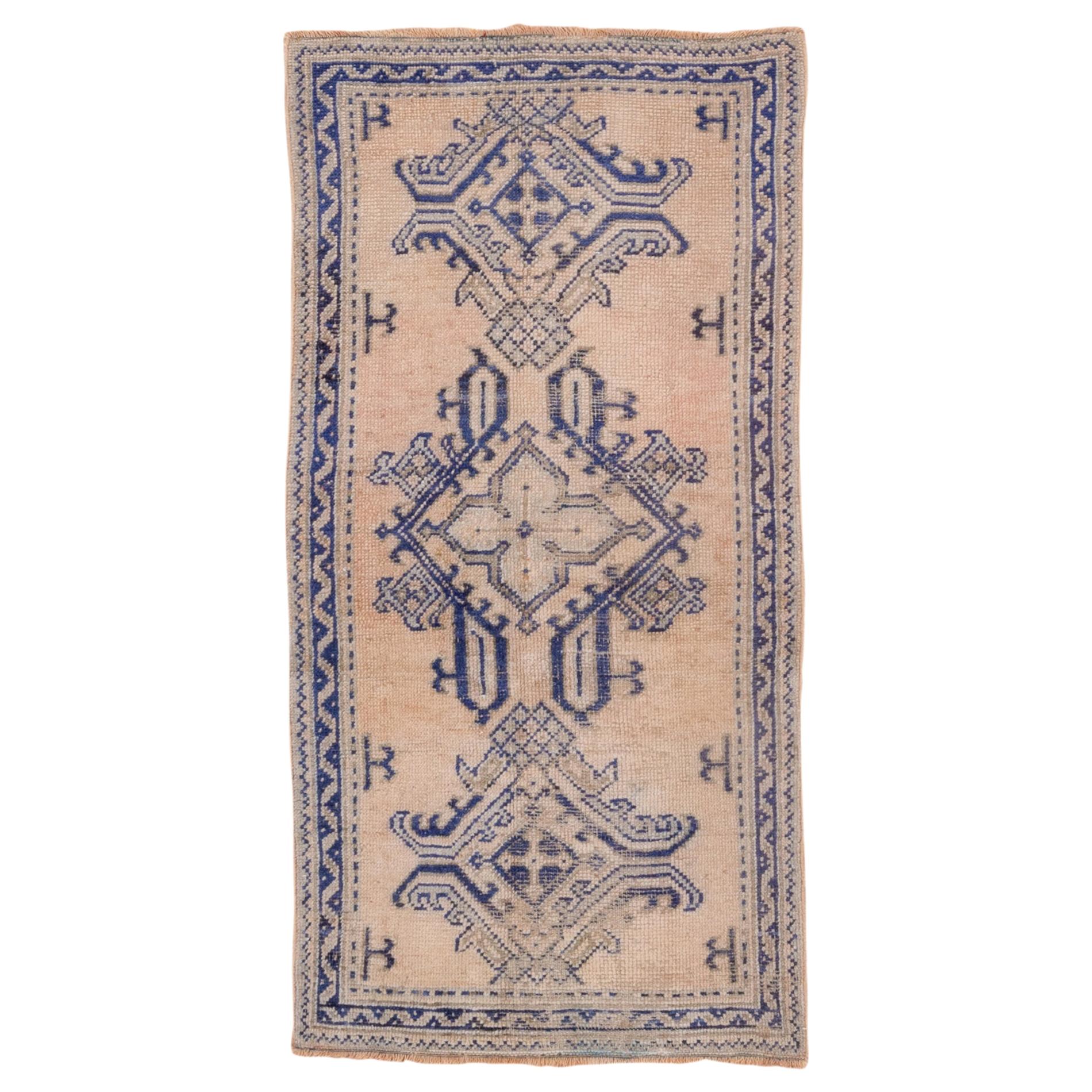 Antique Oushak Rug, Royal Blue Accents For Sale