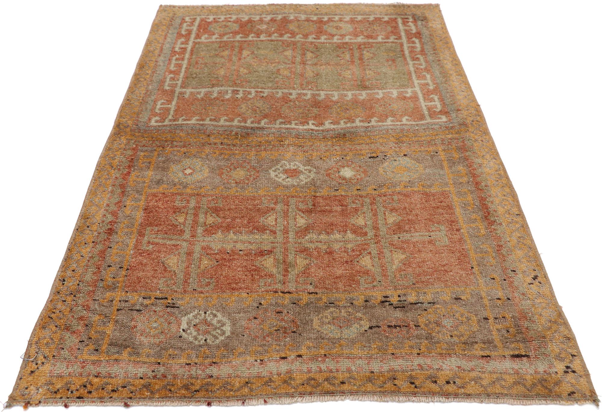 Turkish Antique Oushak Rug with Belgian Arts & Crafts Style For Sale