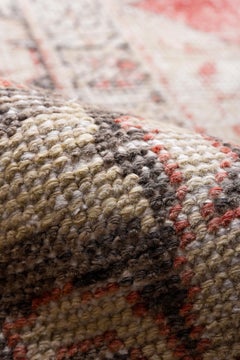 Antique Oushak Rug with Geometric Medallion and Earthy Tones
