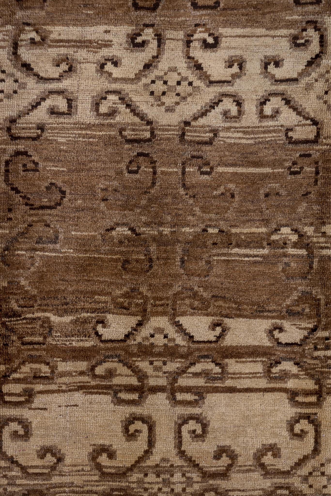 Antiker Oushak-Teppich mit subtilen Blumenmuster in Beige und Taupe (Türkisch) im Angebot