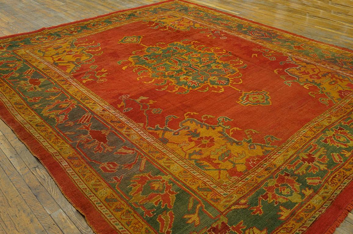Hand-Knotted Late 19th Century Turkish Oushak Carpet ( 9'6