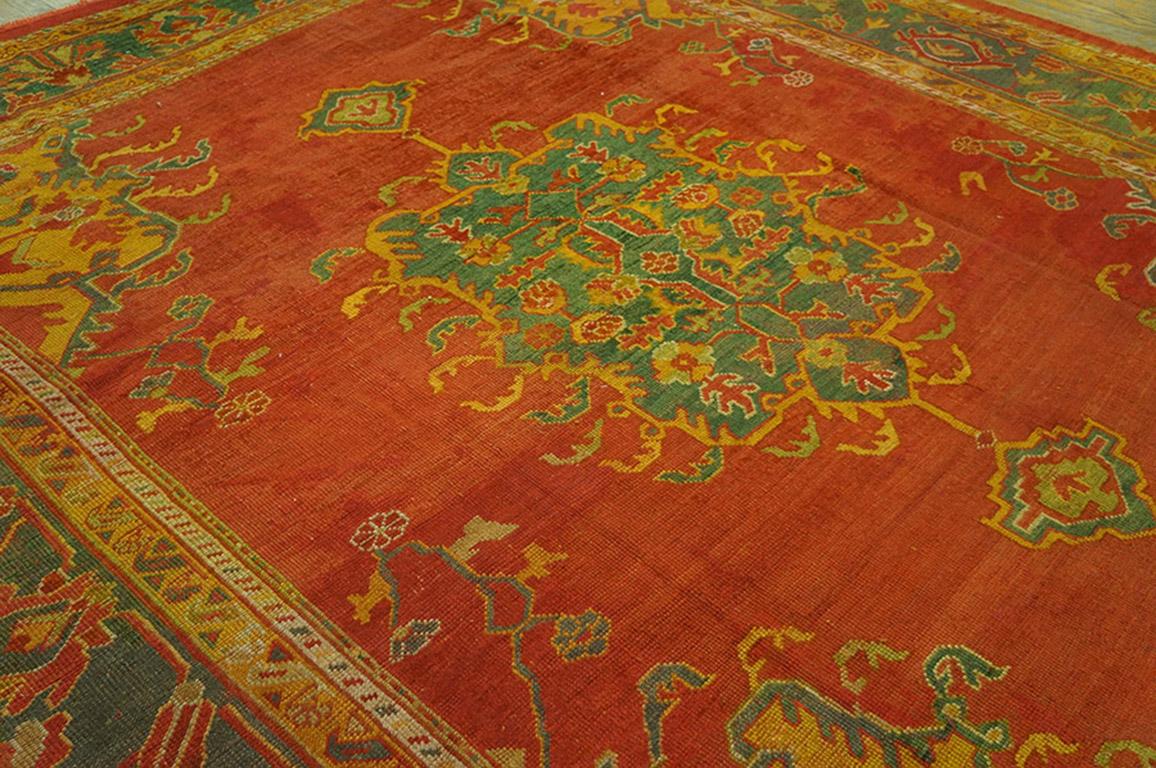 Late 19th Century Turkish Oushak Carpet ( 9'6
