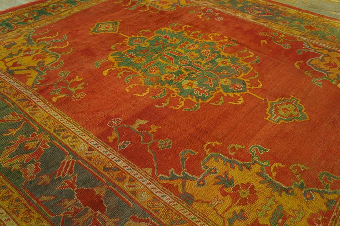 Wool Late 19th Century Turkish Oushak Carpet ( 9'6