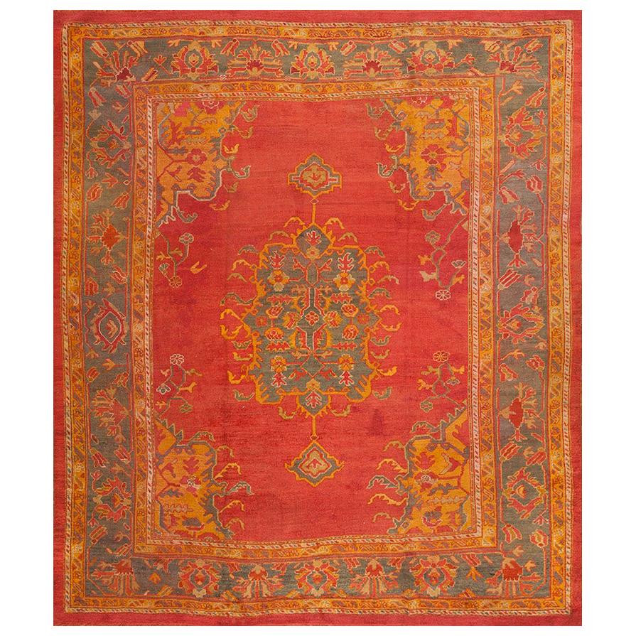 Late 19th Century Turkish Oushak Carpet ( 9'6" x 10'8" - 290 x 325 cm ) For Sale