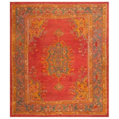 Late 19th Century Turkish Oushak Carpet ( 9'6" x 10'8" - 290 x 325 cm )