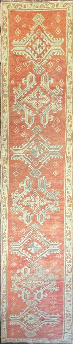 Antique Oushak Runner 3'0" × 17'2"