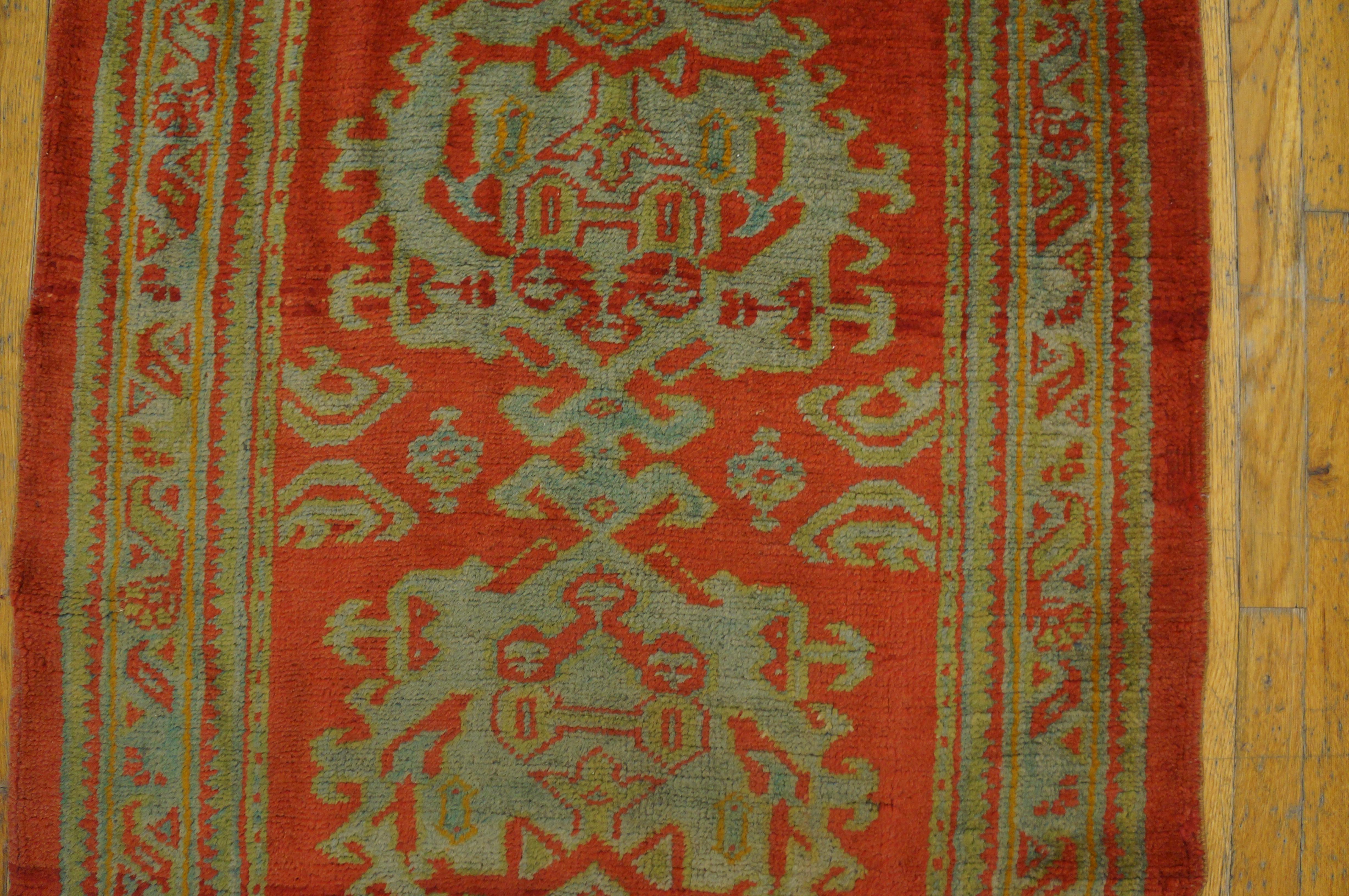 Wool Early 20th Century Turkish Oushak Carpet ( 3'3
