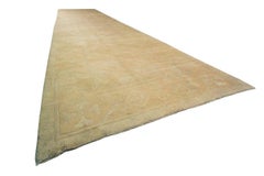 Antique Oushak Runner Beige Large Gallery Runner Beige Handmade Runner 1890